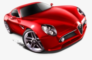 Drawn Lamborghini Hot Wheel - Red Hot Wheel Car