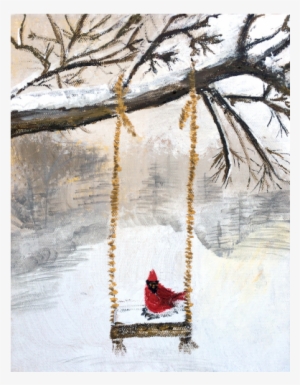 A Cardinal On A Swing - Picture Frame