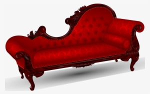 Red Old Couch - Victorian Fainting Couch