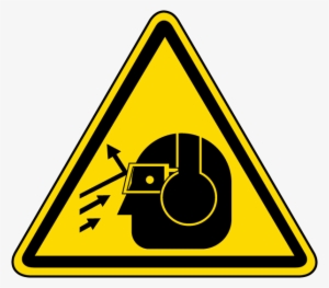 Flying Debris / Loud Noise Warning Label - Hand Crush Safety Sign