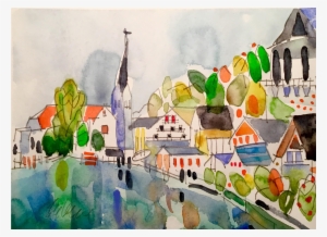 "hallstatt" Original Watercolor Painting - Painting