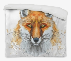 Painted With A Watercolor Drawing Of A Red Fox, The - Raposa Desenho