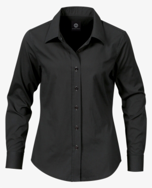 Women Black Dress Shirt Png Image - Polo Shirt Long Sleeve Mens