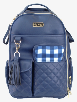 Itzy Ritzy Boss Diaper Backpack In Navy Gingham - Itzy Ritzy Boss Backpack Diaper Bag