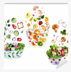 Isolated Set With Salad - Illustration