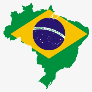526px-map Of Brazil With Flag - Brazil Flag Map