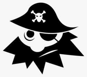 Free Vector Pirate With Eye Cover Clip Art - Pirate Black And White
