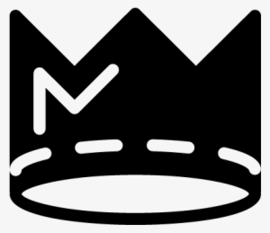 Crown Silhouette With White Line Details Vector - Png Coroa Branca