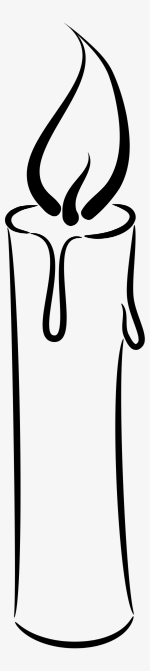 Open - Line Art Candle Black And White Clipart - 1000x4467 PNG Download ...