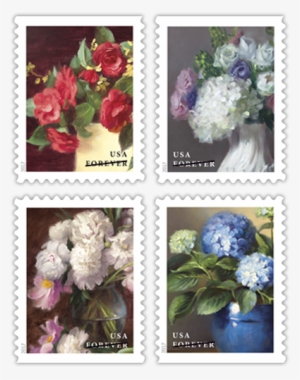 Photo Of Flowers From The Garden Stamp - Usps Forever Postage Stamps Winter Flowers Booklet