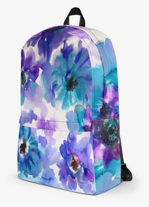 Watercolor Anemones Purple & Blue Backpack - Backpack