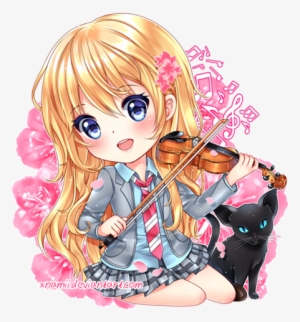 100 Images About Violin On We Heart It - Shigatsu Wa Kimi No Uso Chibi