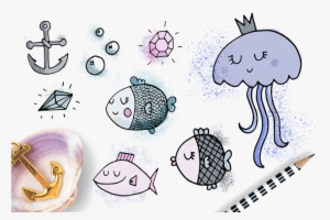 Cute Digital Watercolor Mermaid Clipart Collection - Watercolor Painting