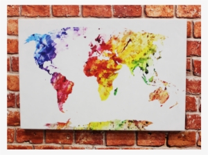 World Map Watercolor Mural