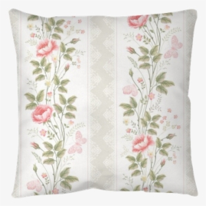 Seamless Pattern With Floral Borders Lace And Butterflies - Papel De Parede Listras Florais