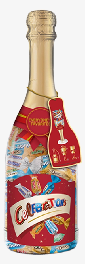 Celebrations Champagne Bottle With Mars Chocolate Favorites - Mars Celebrations Chocolate Variety Mix Candy Bars