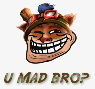 U Mad Bro Teemo By 8dxcapn-d5gqhv1 - Troll Face Wall Decal Sticker 25" X 20"