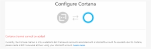 Error Adding Cortana Channel - Microsoft Azure