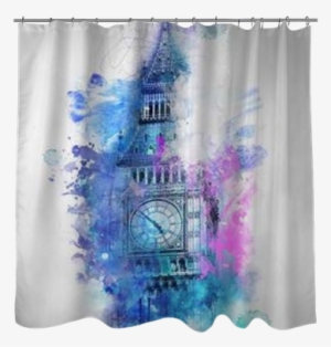 Colorful Watercolor Of Big Ben , London Shower Curtain - Rencontre Magique À Hyde Park - Livre