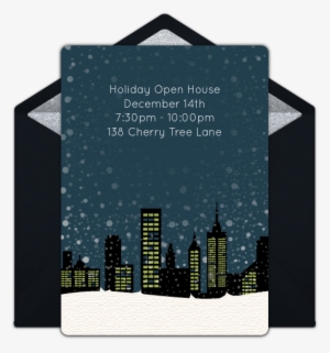 Winter Cityscape Online Invitation - Party