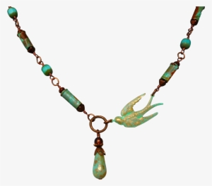 Asymmetrical Sparrow And Patina Bullet Shell Casings - Necklace