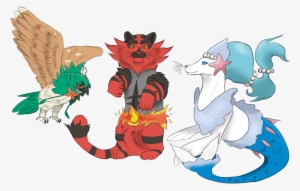 Here We Have Decidueye, Incineroar And Primarina From - Decidueye Incineroar And Primarina