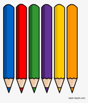 Six Color Pencils, Free Clipart Image - Six Pencils Clipart