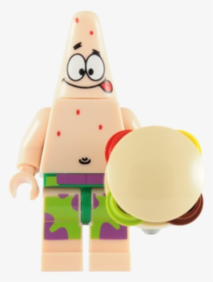 Lego Patrick Minifigure With Krabby Patty - Lego Spongebob Patrick