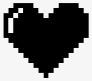 Heart Black Dark Heart Minecraft - Black 8 Bit Heart