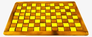 Chess Board Patterned Foot Mat In Yellow And Brown - Yellow