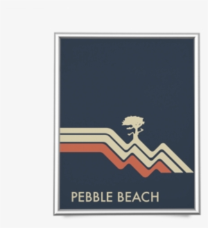 Pebble Beach Waves Navy Giclée Print - Wind Wave