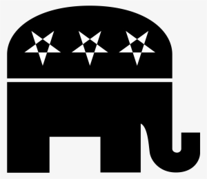 Republican Logo Png Transparent - Black And White Republican Elephant
