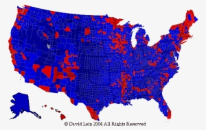 Dave Leip's Atlas Of U - Florida Red And Blue Counties - 508x323 PNG ...