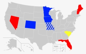 Republican Party Presidential Primaries Results, 2012 - Blue Map Of United States