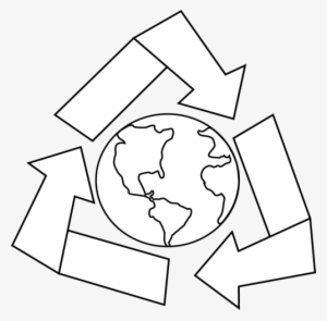 Black And White Earth With Recycle Symbol Clip Art - Recycle Photos Black And White