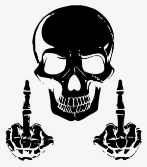Skull Clipart Wicked - Skulls With Middle Fingers
