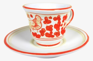 Espresso Cup And Saucer Arabesco Red - Saucer