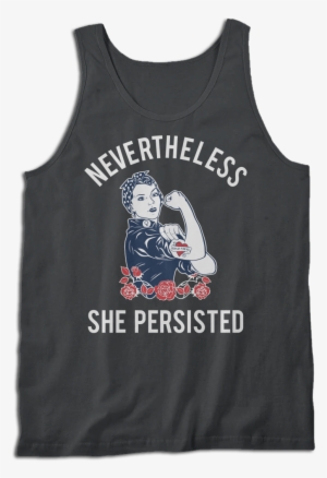 Nevertheless She Persisted Rosie The Riveter T Shirt - Thin Blue Line