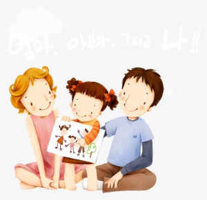 Child Family Mother Father Cartoon Transprent Png - Family Drawing