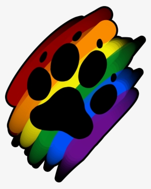 Rainbow Clipart Dog - Rainbow Dog Paw Print