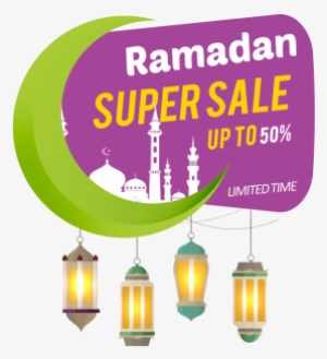 Ramadan Sale Label Banner Design Element, Ramadan Kareem, - Ramadan Super Sale