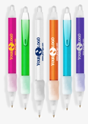 Thick Frosty Grip Click Pen - Colorfulness