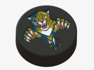 Florida Panthers Logo Puck - Florida Panthers Logo Hockey Sport Art 32x24 Print