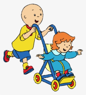 Caillou Pushing Rosie In A Stroller - Caillou And Rosie
