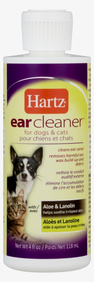 Hartz Ear Cleaner For Dogs & Cats With Aloe & Lanolin, - Hartz Ear Cleaner For Dogs And Cats 118ml