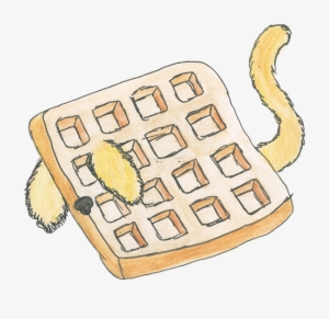 A Waffle With Dog Ears And A Tail - Dog Ears