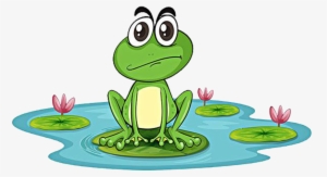 Edible Frog Pond Clip Art - Frog In Water Drawing