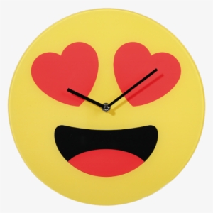 Wall Clock Emoji Love - Bigbuy Emoticon Hearts Wall Clock