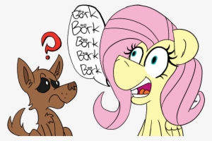 Cowsrtasty, Bork, Confused, Dog, Doggo, Female, Fluttershy, - Cartoon