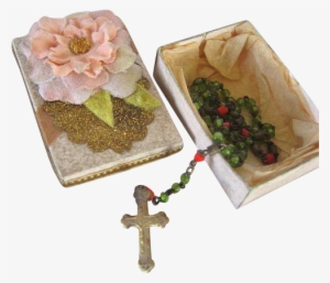 Lovely Antique Rosary Beads With Crucifix In Dainty - Crucifix